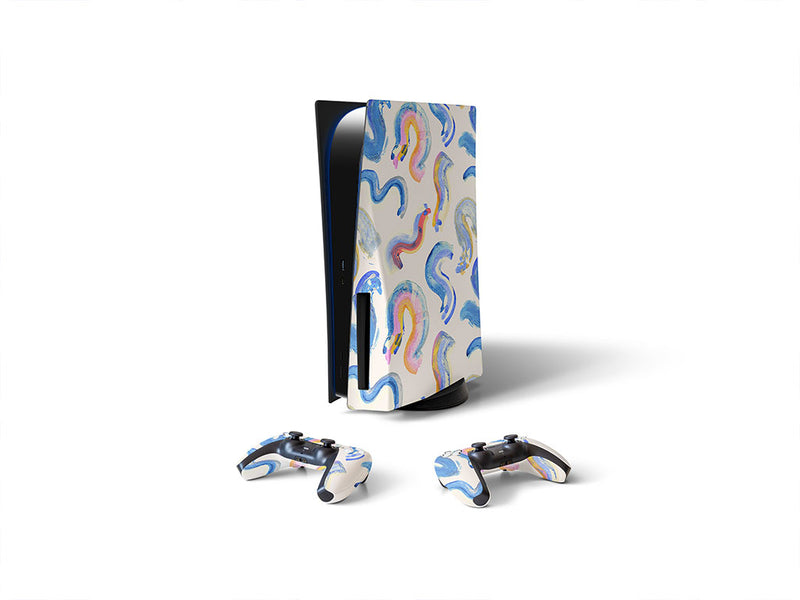 wormy dreams abstract geometric Sony PS5 DIY Skin