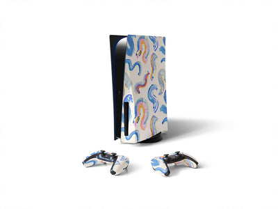 wormy dreams abstract geometric Sony PS5 DIY Skin