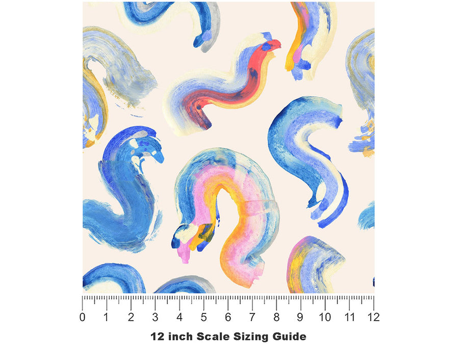 Wormy Dreams Abstract Vinyl Film Pattern Size 12 inch Scale~Rwraps Wormy Dreams Abstract Sizing Chart~2