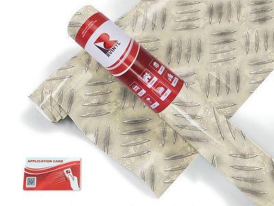 worn aluminum diamond plate Craft Vinyl Roll