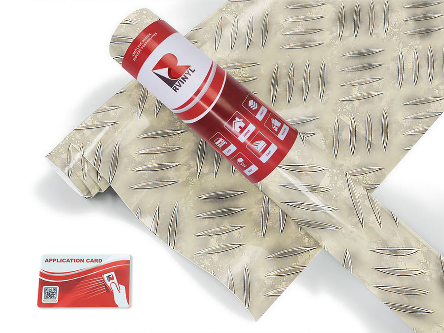 worn aluminum diamond plate Craft Vinyl Roll