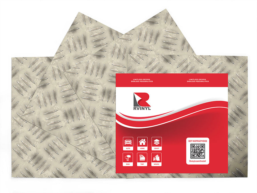 worn aluminum diamond plate Craft Vinyl Sheet Pack