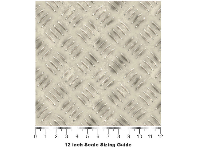 Worn Aluminum Diamond Plate Vinyl Film Pattern Size 12 inch Scale~Rwraps Worn Aluminum Sizing Chart~2