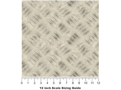 Worn Aluminum Diamond Plate Vinyl Film Pattern Size 12 inch Scale~Rwraps Worn Aluminum Sizing Chart~2