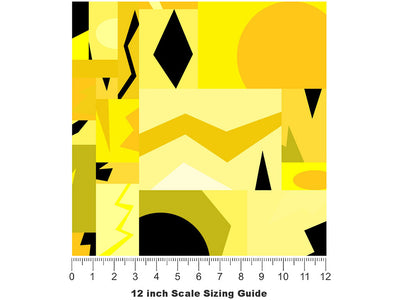 Xanthic Ecstasy Mosaic Vinyl Film Pattern Size 12 inch Scale~Rwraps Xanthic Ecstasy Mosaic Sizing Chart~2