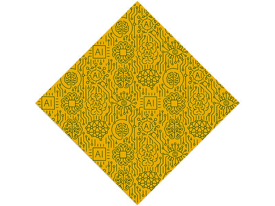 Yellow AI Technology Vinyl Wrap Pattern~Rwraps Series 914 Digitally Printed Vinyl Wrap~0