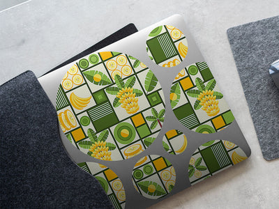 yellow banana mosaic DIY Laptop Stickers
