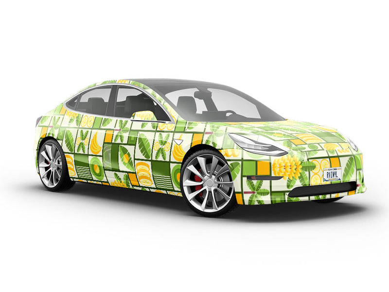 Yellow Banana Mosaic Vehicle Vinyl Wrap
