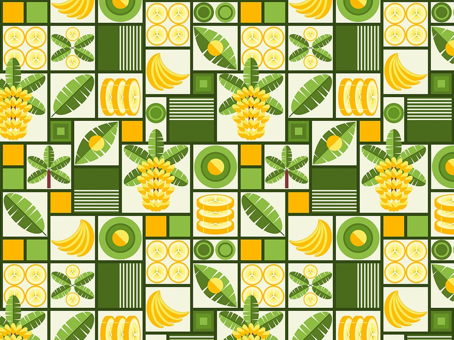 Yellow Banana Mosaic Vinyl Wrap Pattern~Rwraps Series 914 Digitally Printed Vinyl Wrap~0