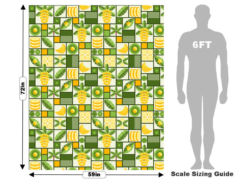 Yellow Banana Mosaic Vehicle Wrap Scale~Rwraps Series 914 Yellow Banana Mosaic Measurements~1