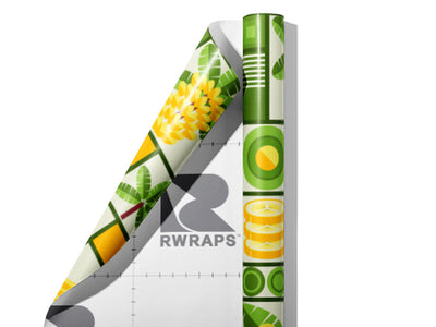 Yellow Banana Mosaic Wrap Film Sheets~Rwraps Series 914 Yellow Banana Mosaic Scrolled Sheet~3