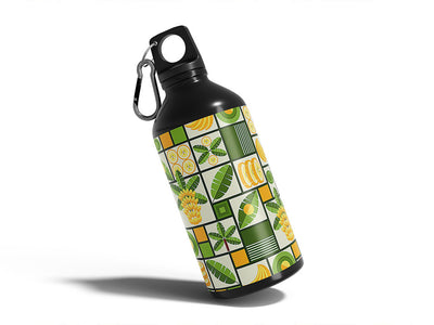 yellow banana mosaic Water Bottle DIY Stickers