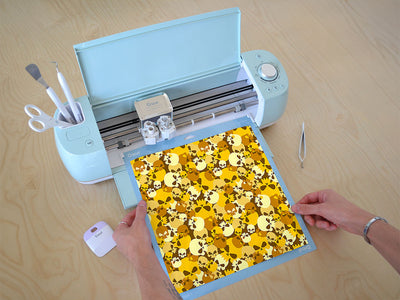 yellow calvaria skull and bones Cricut Compatible Vinyl