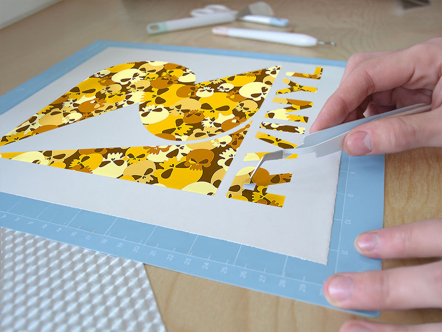 yellow calvaria skull and bones Easy Weed Craft Vinyl