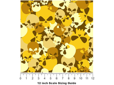 Yellow Calvaria Halloween Vinyl Film Pattern Size 12 inch Scale~Rwraps Yellow Calvaria Halloween Sizing Chart~2