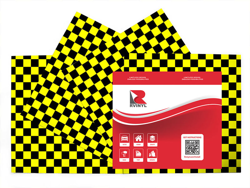 yellow checkered Craft Vinyl Sheet Pack