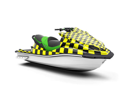 Yellow Checkered Jet Ski Vinyl Customized Wrap