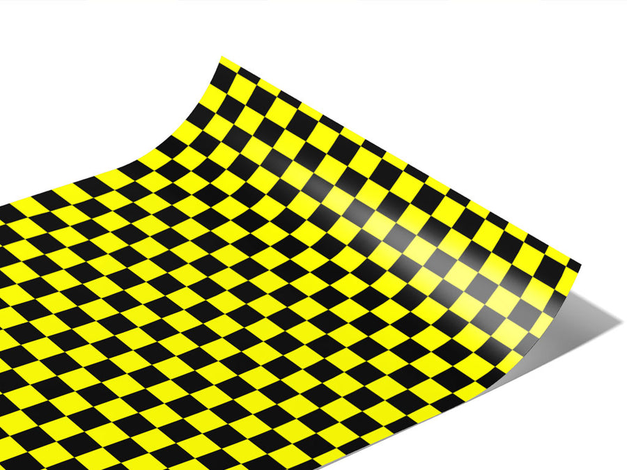 Yellow Checkered Vinyl Wraps~Rwraps Series 914 Digitally Printed Vinyl Wrap~1