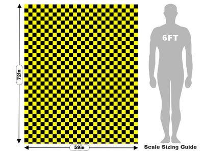 Yellow Checkered Vehicle Wrap Scale~Rwraps Series 914 Yellow Checkered Measurements~2