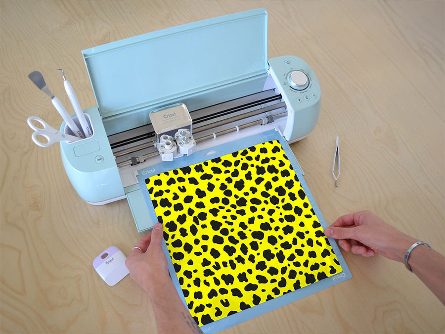 yellow cheetah animal print Cricut Compatible Vinyl