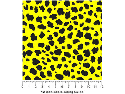 Yellow Cheetah Vinyl Film Pattern Size 12 inch Scale~Rwraps Yellow Cheetah Sizing Chart~3