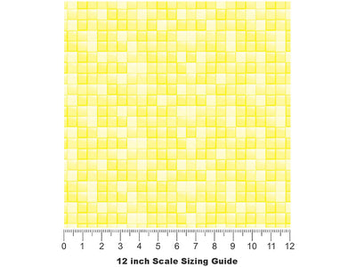 Yellow Tile Vinyl Film Pattern Size 12 inch Scale~Rwraps Yellow Tile Sizing Chart~3