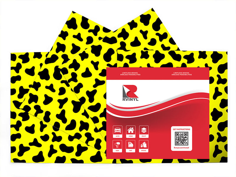 yellow cow animal print Craft Vinyl Sheet Pack