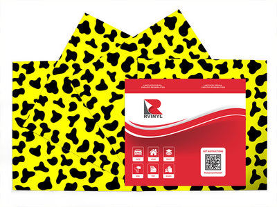 yellow cow animal print Craft Vinyl Sheet Pack