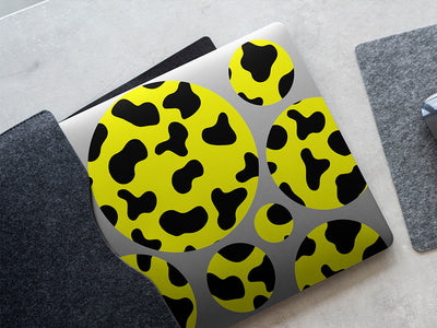 yellow cow animal print DIY Laptop Stickers