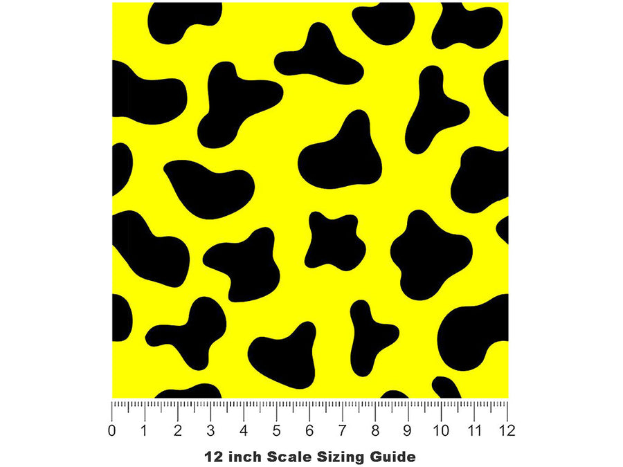 Yellow Cow Vinyl Film Pattern Size 12 inch Scale~Rwraps Yellow Cow Sizing Chart~3