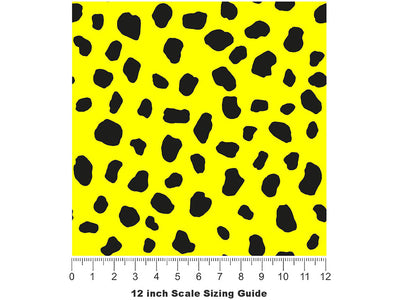Yellow Dalmation Vinyl Film Pattern Size 12 inch Scale~Rwraps Yellow Dalmation Sizing Chart~3