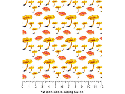 Yellow Foot Fun Mushroom Vinyl Film Pattern Size 12 inch Scale~Rwraps Yellow Foot Fun Mushroom Sizing Chart~2