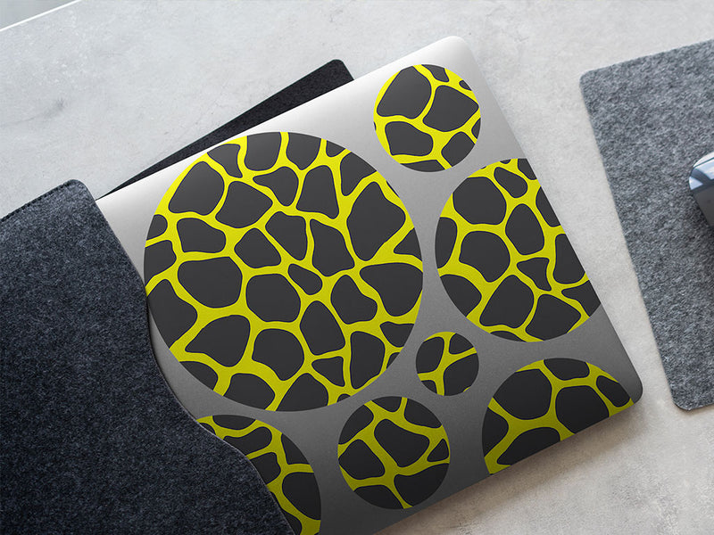 yellow giraffe animal print DIY Laptop Stickers