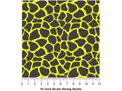 Yellow Giraffe Vinyl Film Pattern Size 12 inch Scale~Rwraps Yellow Giraffe Sizing Chart~3
