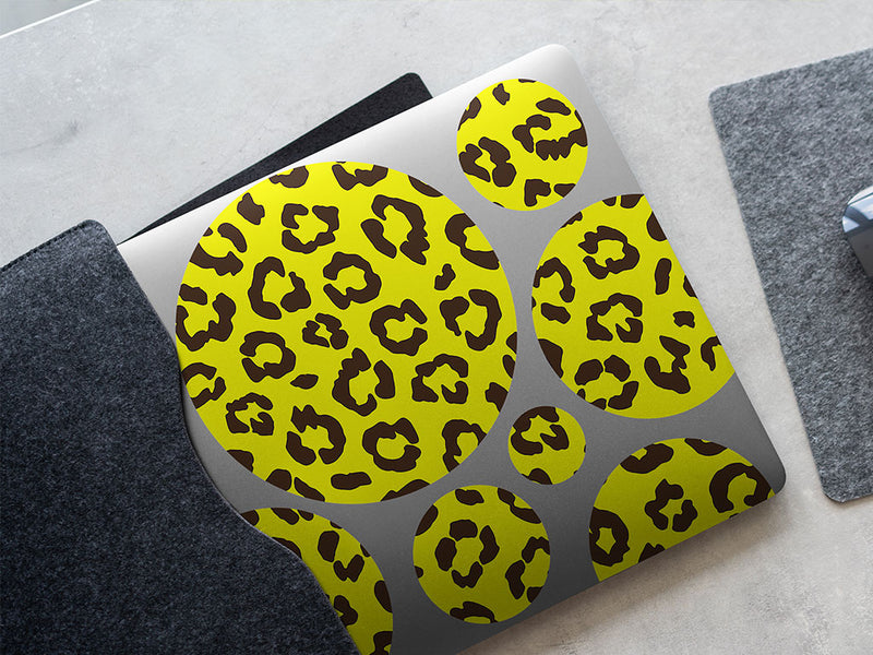 yellow leopard animal print DIY Laptop Stickers