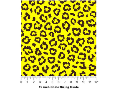 Yellow Leopard Vinyl Film Pattern Size 12 inch Scale~Rwraps Yellow Leopard Sizing Chart~3