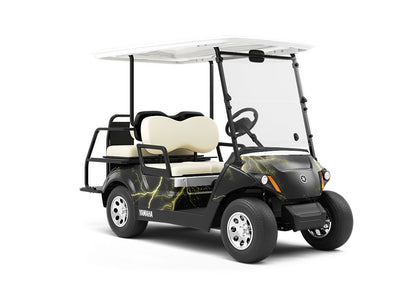 Yellow Lightning Wrapped Golf Cart