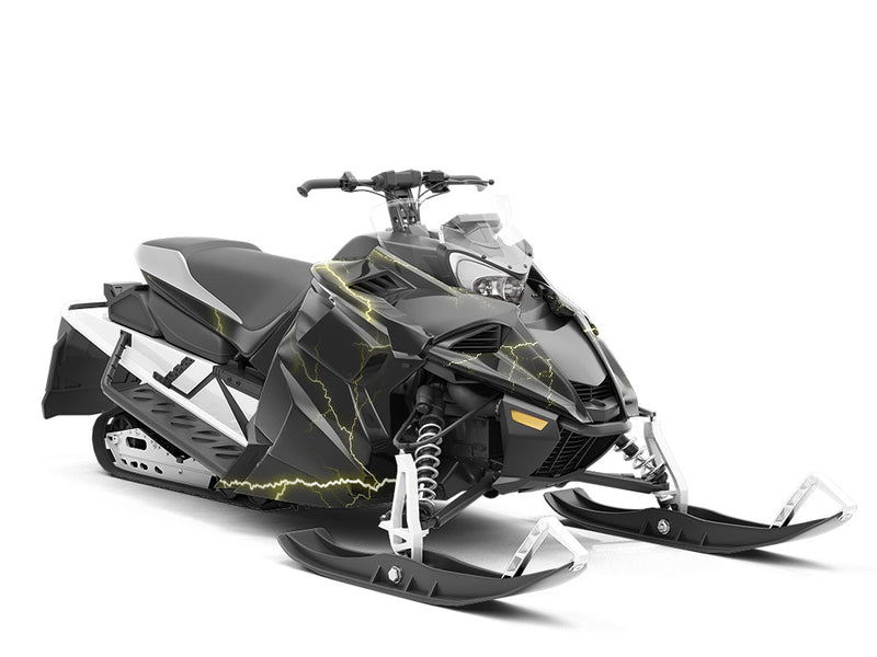 Yellow Lightning Custom Wrapped Snowmobile