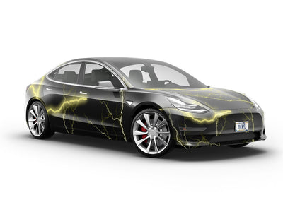 Yellow Lightning Vehicle Vinyl Wrap