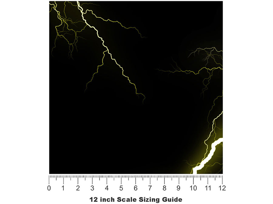 Yellow Name3 Lightning Vinyl Film Pattern Size 12 inch Scale~Rwraps Yellow Name3 Lightning Sizing Chart~3