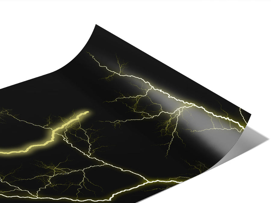 Yellow Lightning Vinyl Wraps~Rwraps Series 914 Digitally Printed Vinyl Wrap~1