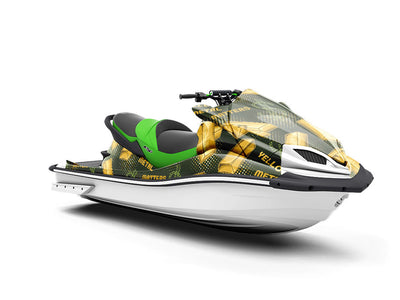 Yellow Metal Bling Jet Ski Vinyl Customized Wrap