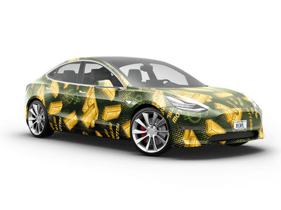 Yellow Metal Bling Vehicle Vinyl Wrap