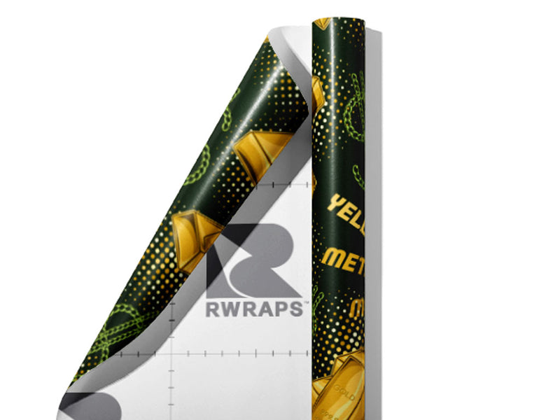 Yellow Metal Bling Wrap Film Sheets~Rwraps Series 914 Yellow Metal Bling Scrolled Sheet~3