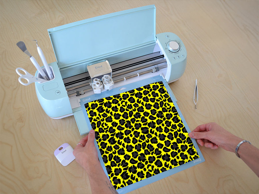 yellow panther animal print Cricut Compatible Vinyl