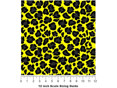 Yellow Panther Vinyl Film Pattern Size 12 inch Scale~Rwraps Yellow Panther Sizing Chart~3