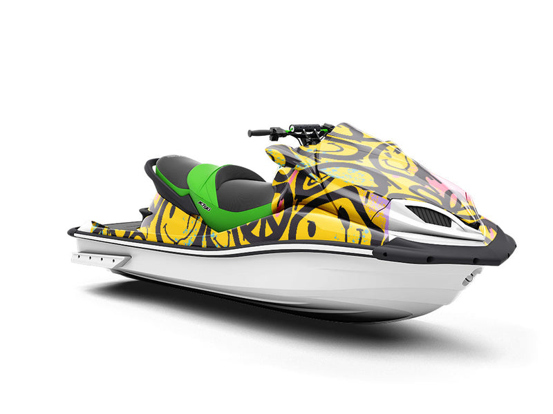 Yellow Peace Graffiti Jet Ski Vinyl Customized Wrap