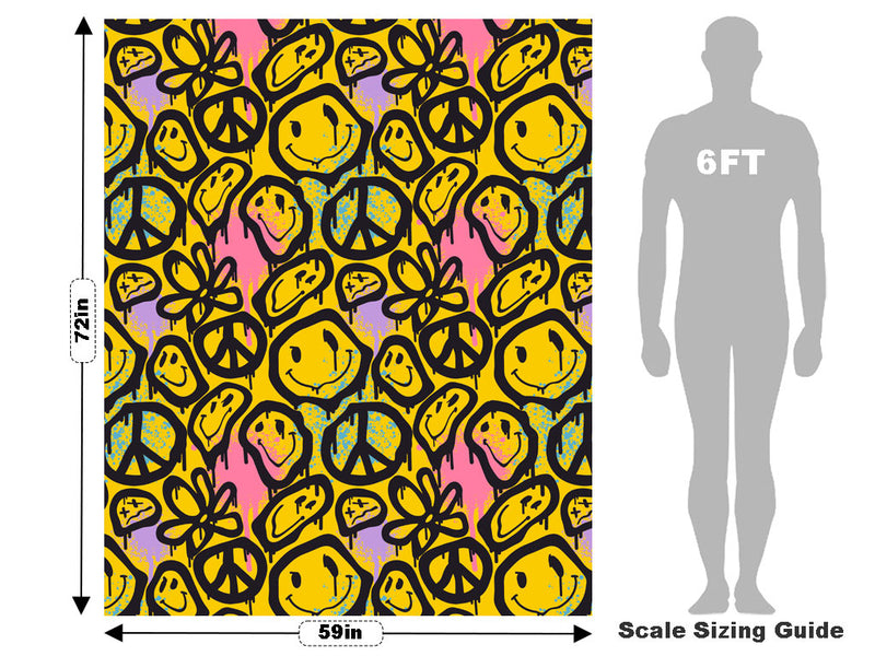 Yellow Peace Graffiti Vehicle Wrap Scale~Rwraps Series 914 Yellow Peace Graffiti Measurements~2