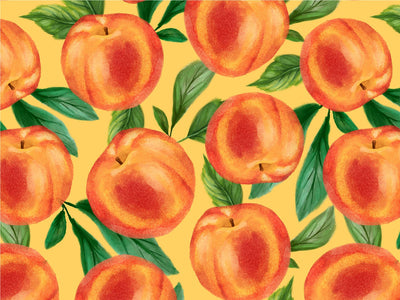 Yellow Peachy Keen Fruit Vinyl Wrap Pattern~Rwraps Series 914 Digitally Printed Vinyl Wrap~0