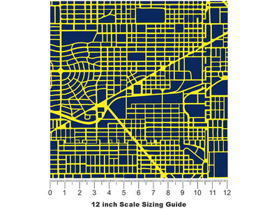 Yellow Streets Cityscape Vinyl Film Pattern Size 12 inch Scale~Rwraps Yellow Streets Cityscape Sizing Chart~3